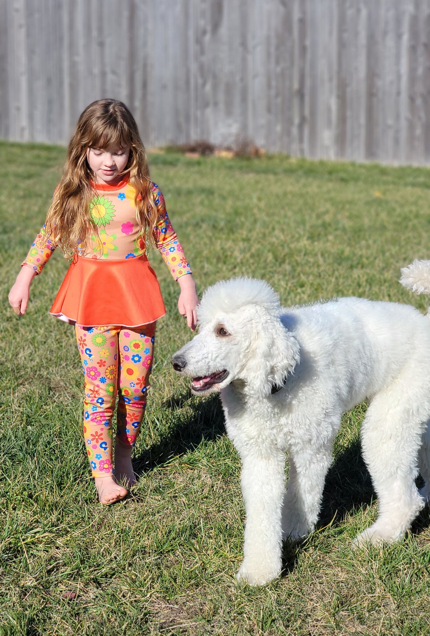 Girl's Flower Pop Shirt and Leggings Set