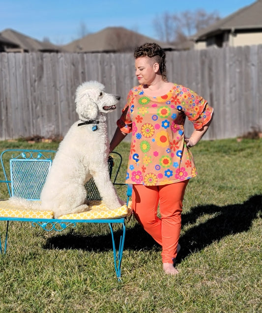 Lady's  Flower Pop Casual Tunic