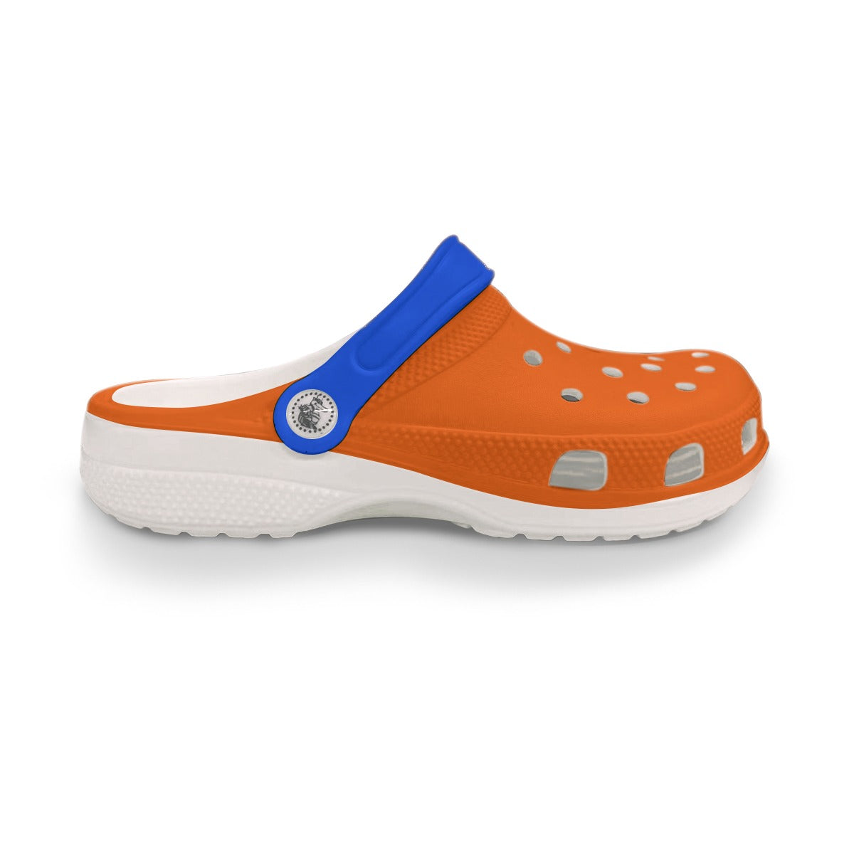 Lady's Mismatch Orange and Blue Clogs/Crocs/Garden Shoes (no graphic)