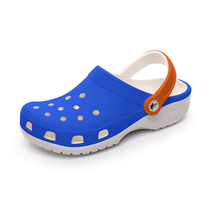 Lady's Mismatch Orange and Blue Clogs/Crocs/Garden Shoes (no graphic)