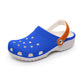 Men's Mismatch Orange and Blue Clogs/Crocs/Garden Shoes (no graphic)