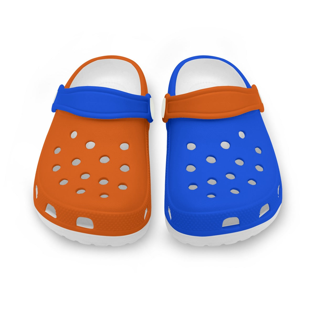 Kid's Mismatch Orange and Blue  Clogs/Crocs/Garden Shoes (no graphic)