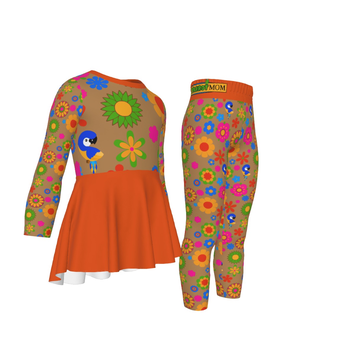 Girl's Flower Pop Shirt and Leggings Set