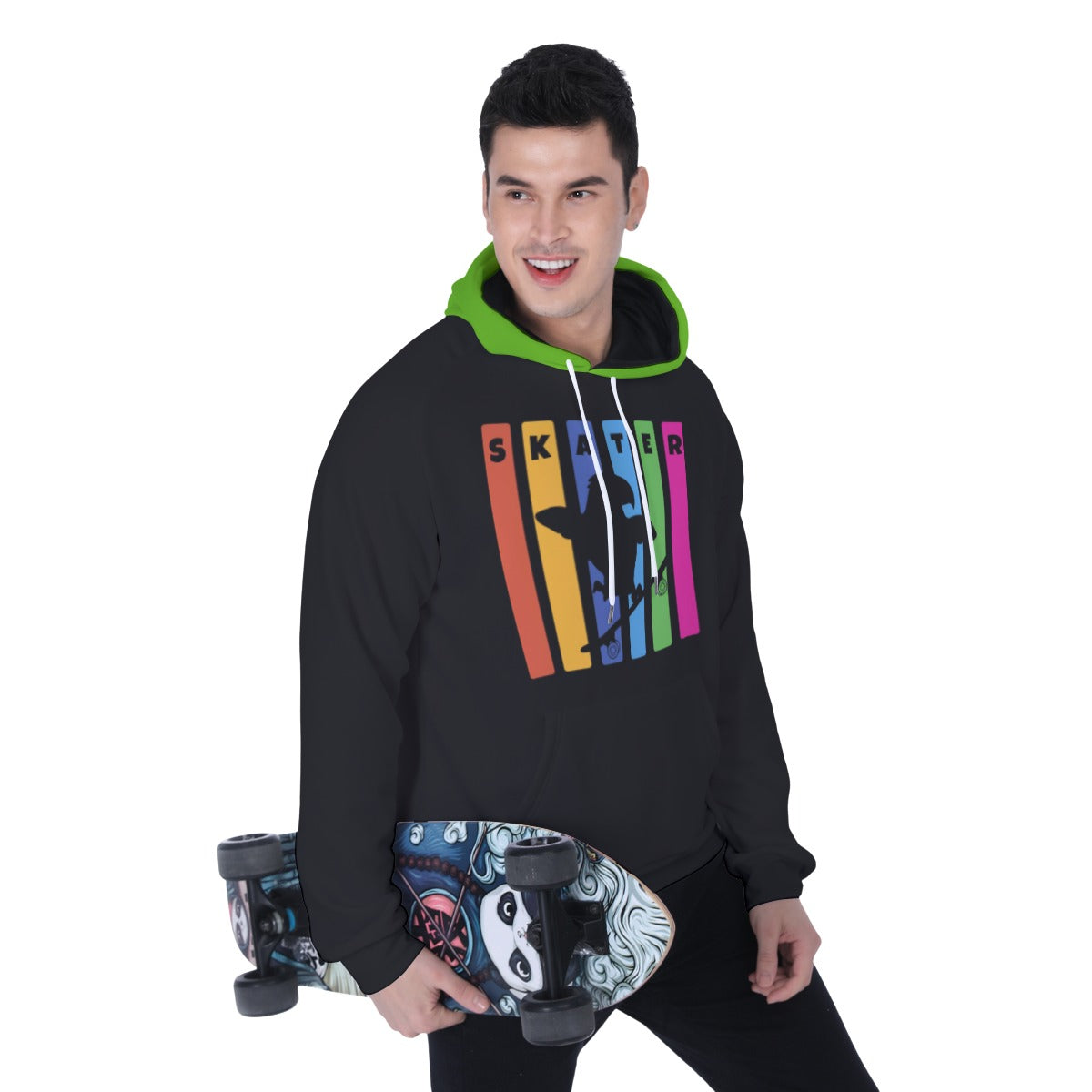 Adult's SKATER Hoodie with Skateboarding Parrot