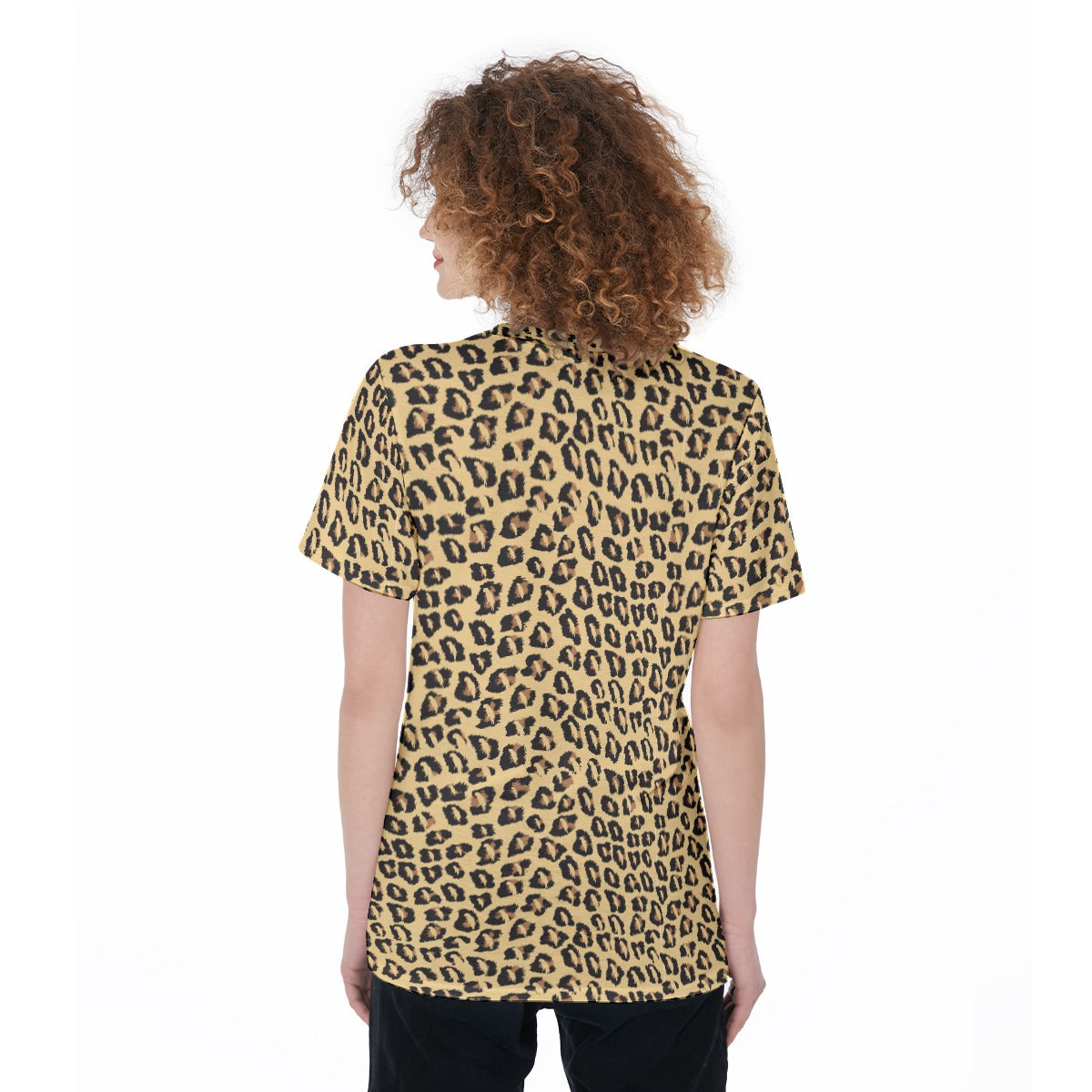 Lady's Parrot Inspired Leopard Print T-Shirt