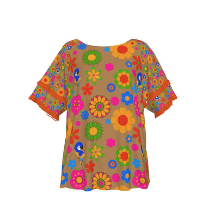 Lady's  Flower Pop Casual Tunic