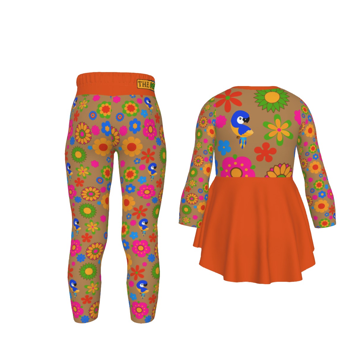 Girl's Flower Pop Shirt and Leggings Set