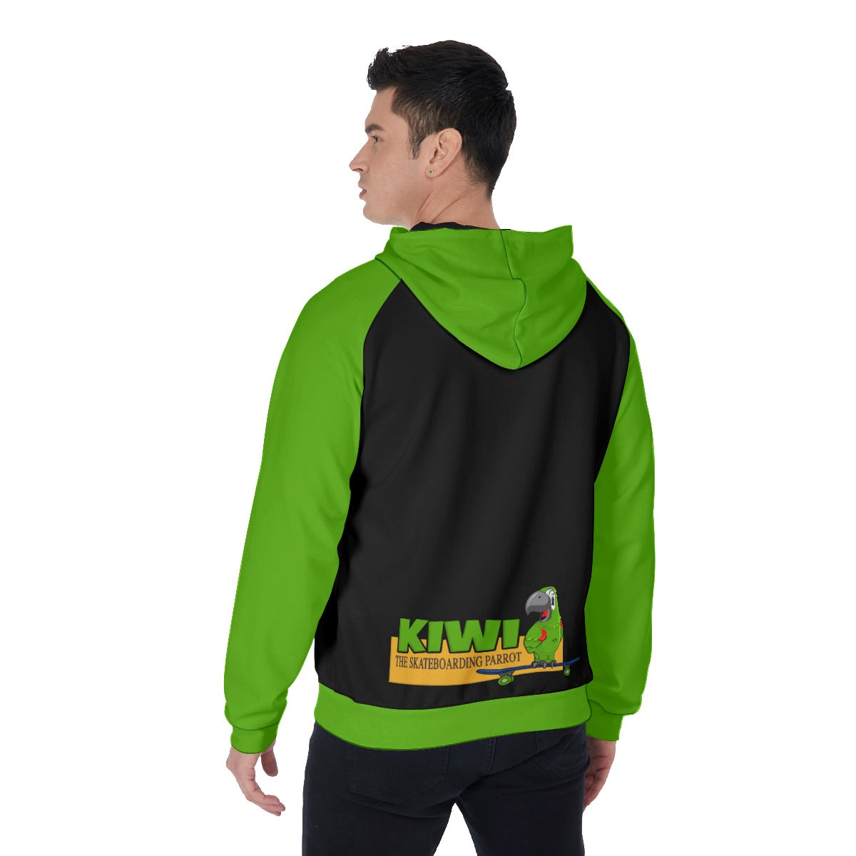 Adult's SKATER Zip-up Hoodie with Skateboarding Parrot