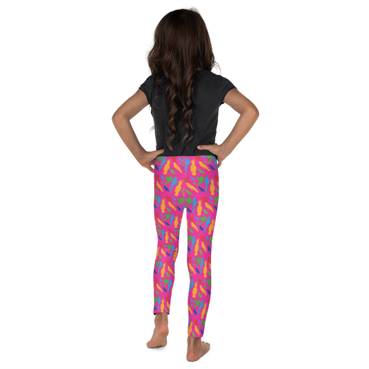 Girl's Parrots on Pink Leggings