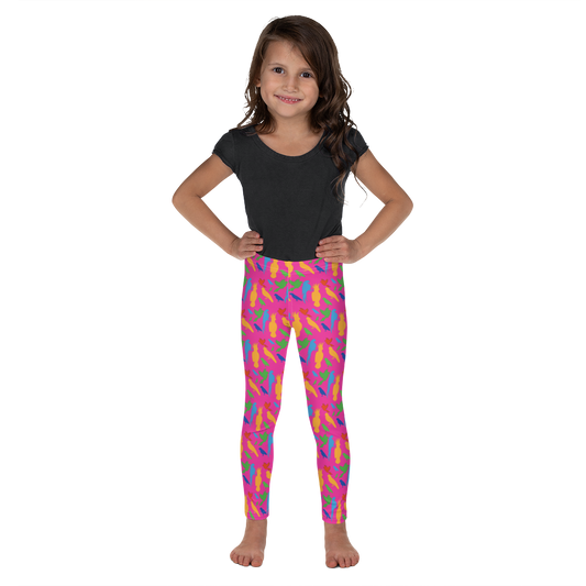 Girl's Parrots on Pink Leggings