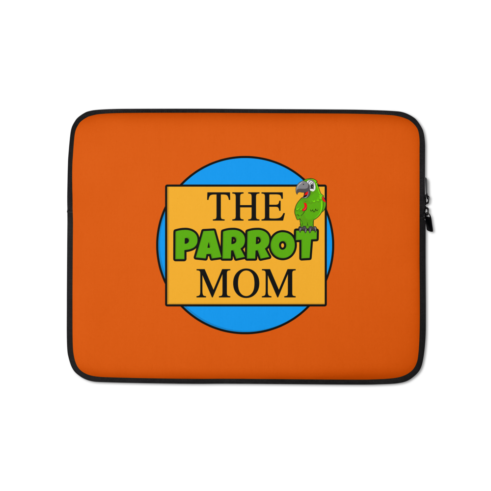 Laptop Sleeve : The Parrot Mom logo on Orange