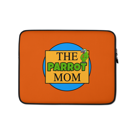 Laptop Sleeve : The Parrot Mom logo on Orange