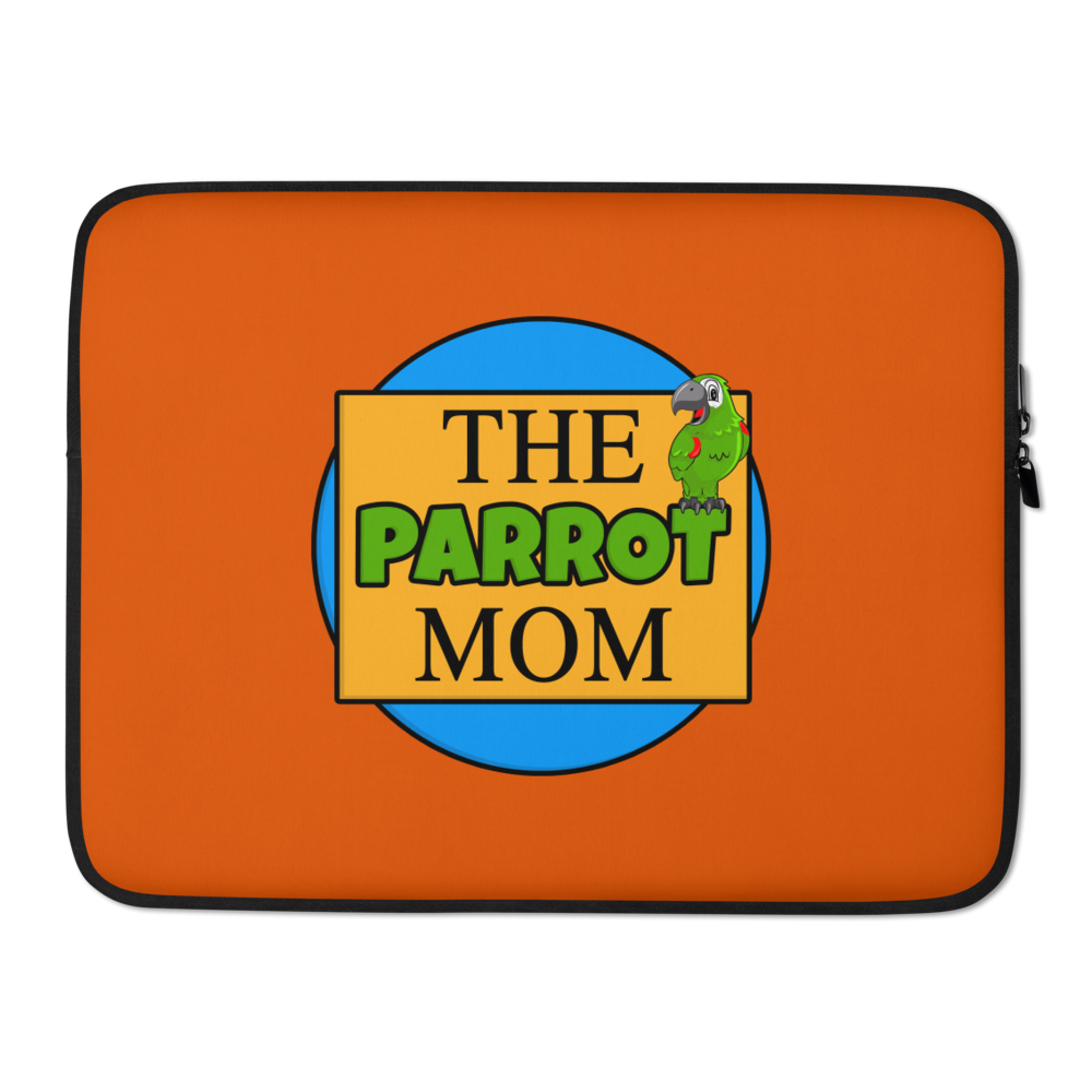 Laptop Sleeve : The Parrot Mom logo on Orange